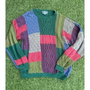 Woolrich Handknit Multicolor Chunky Knit Crewneck Men’s Size Large